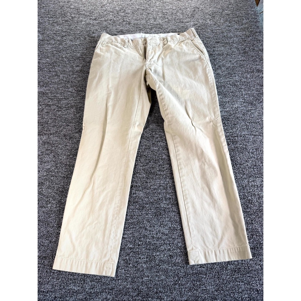 Polo Ralph Lauren Chino Pants Mens 36x32 Beige Cotton Slim Fit Straight Low Rise